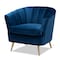 Baxton Studio Emeline Navy Blue Velvet Upholstered Brushed Gold Finished Chair 157-9788 - alternate 1